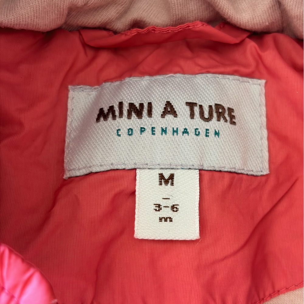 Mini A Ture Vibrant Pink Hooded Puffer Snowsuit Bunting 3-6M - Picture 5 of 5
